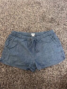 J. Crew Light Blue Chambray Drawstring Casual Shorts
